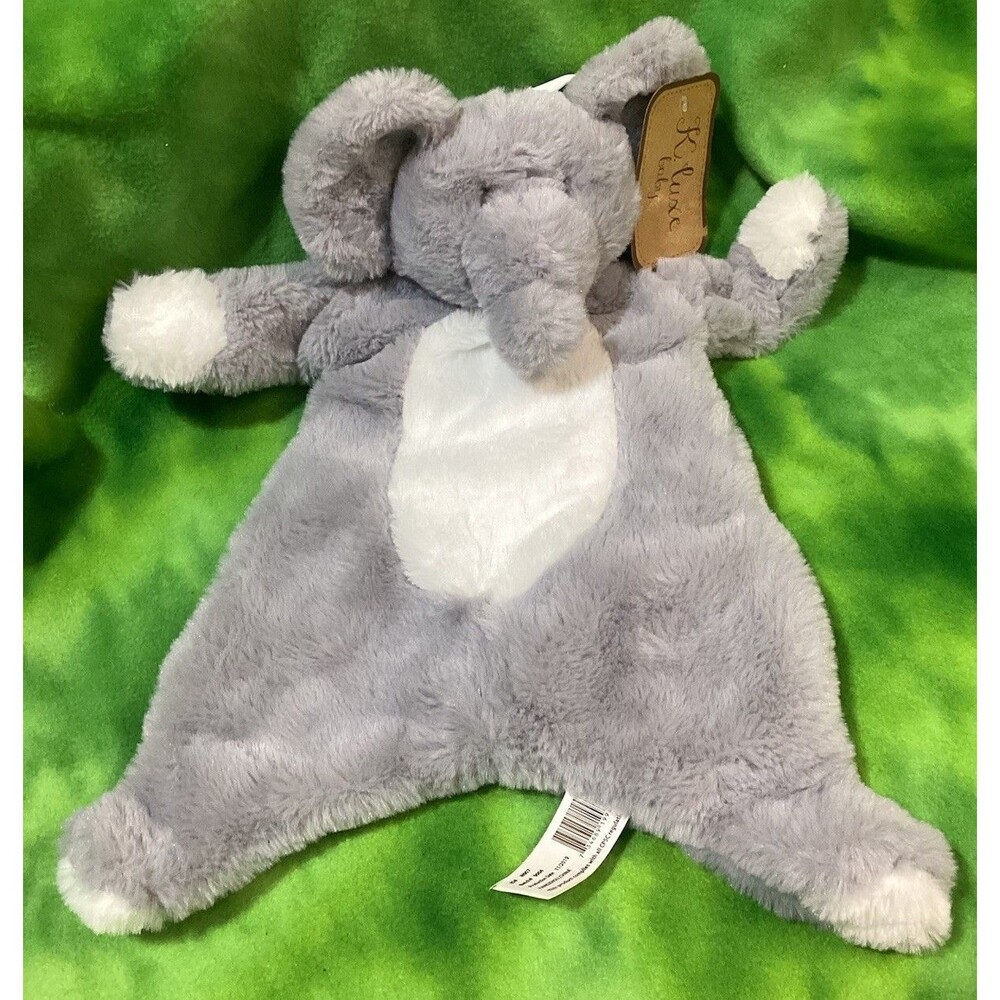 Kelly Toy Flat Baby Lovey Gray Elephant 16” Crinkle Rattle Security Plush 2019